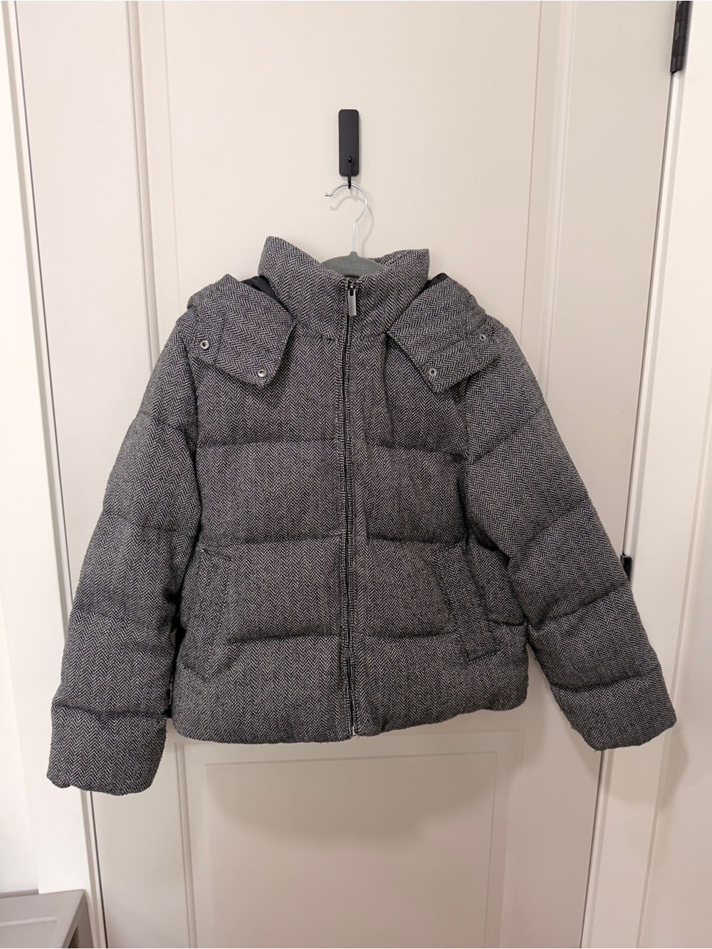 a new day Gray Herringbone Puffer Jacket